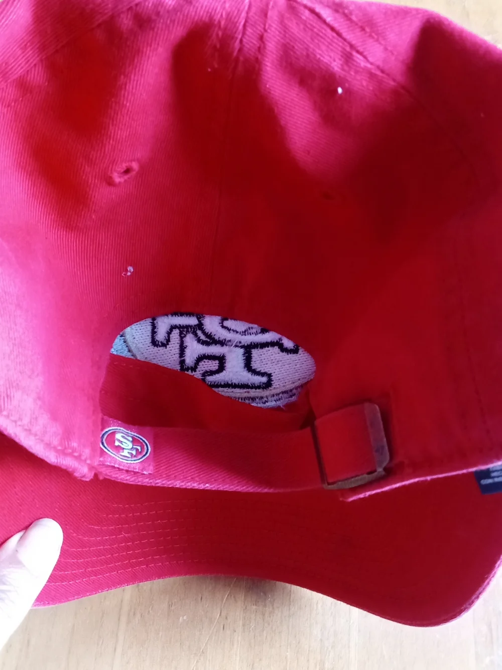 47 Brand Red Youth Baseball Cap with Black Logo Tag